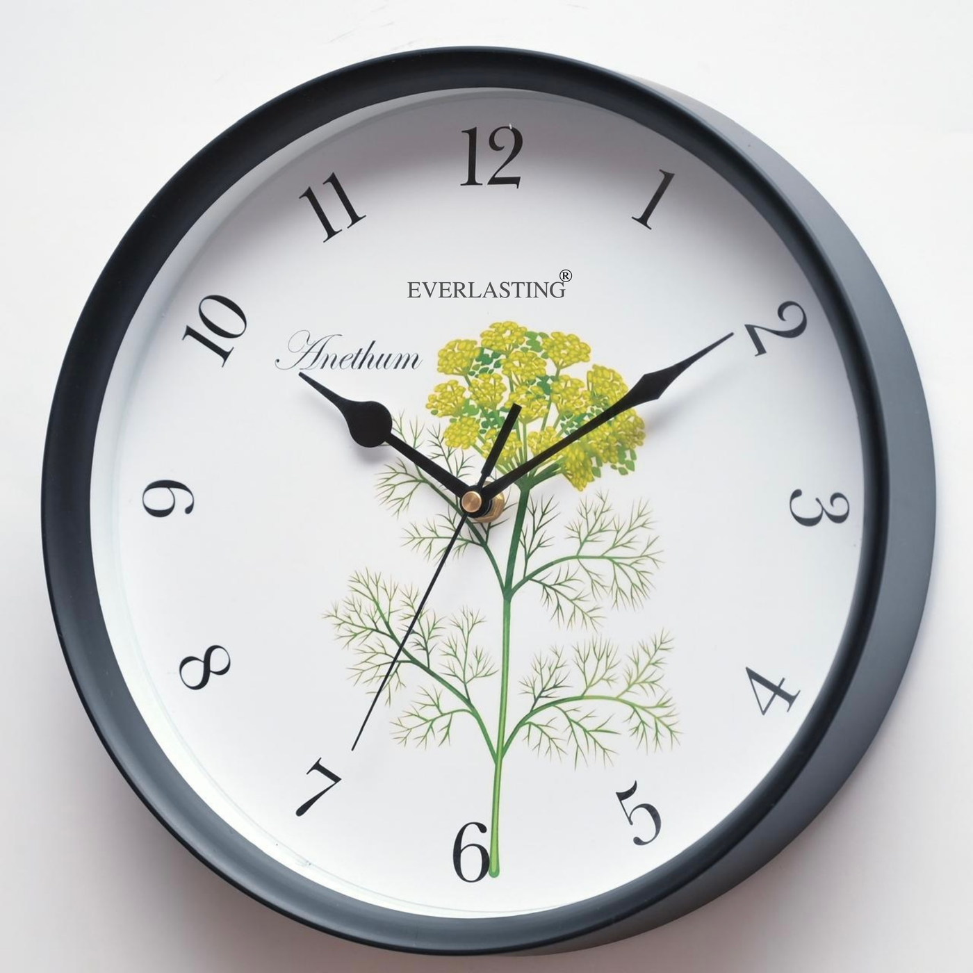 Everlasting Clocks 11.5" Green Plant Wall Clock