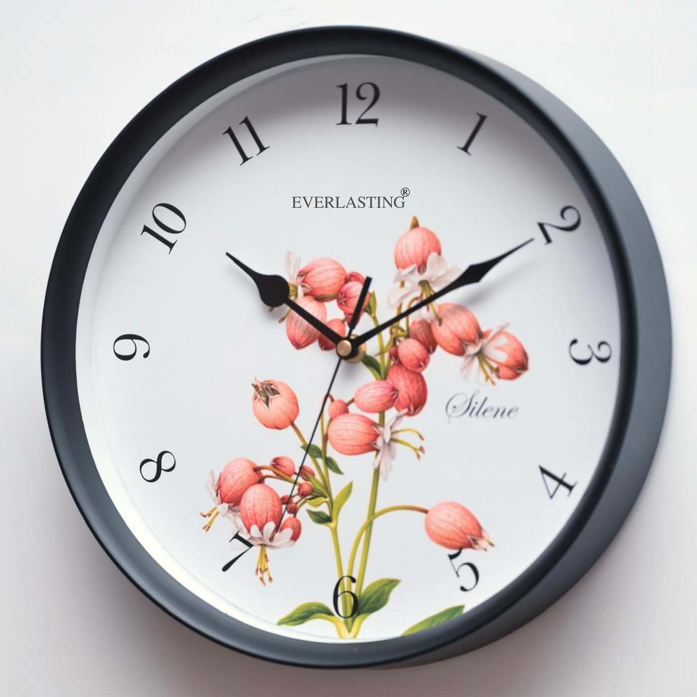Everlasting Clocks 11.5" Pink Plant Wall Clock